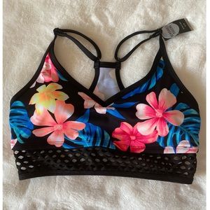 NWT Pink Victoria’s Secret Flower Print Sports Bra